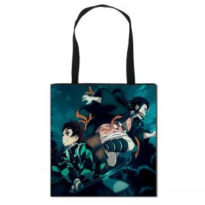 Tote Bag Demon Slayer Tanjiro et Nezuko Affrontement