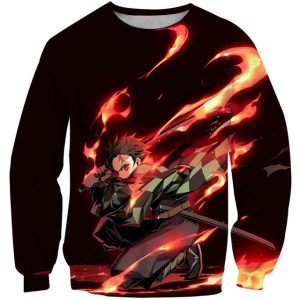 Pull Demon Slayer Tanjiro Souffle du Feu 2XS